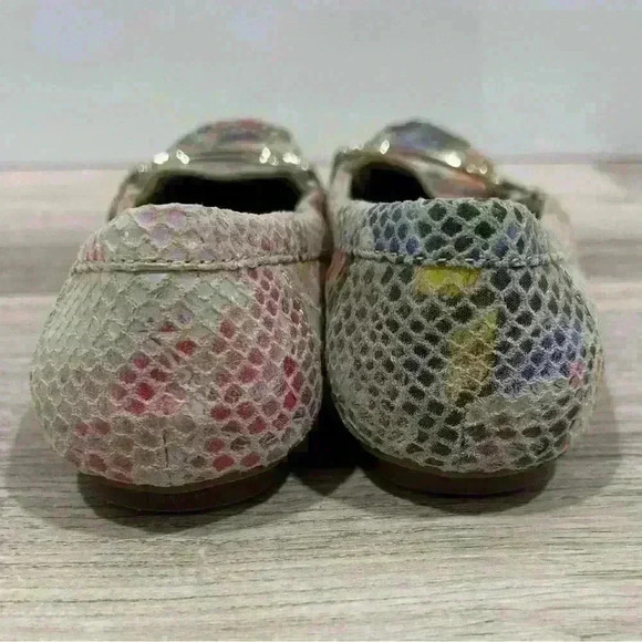 Anne Klein Colorful Floral Faux Snake Leather Driving Flats Slip On Shoes Size 6 - Picture 5 of 11